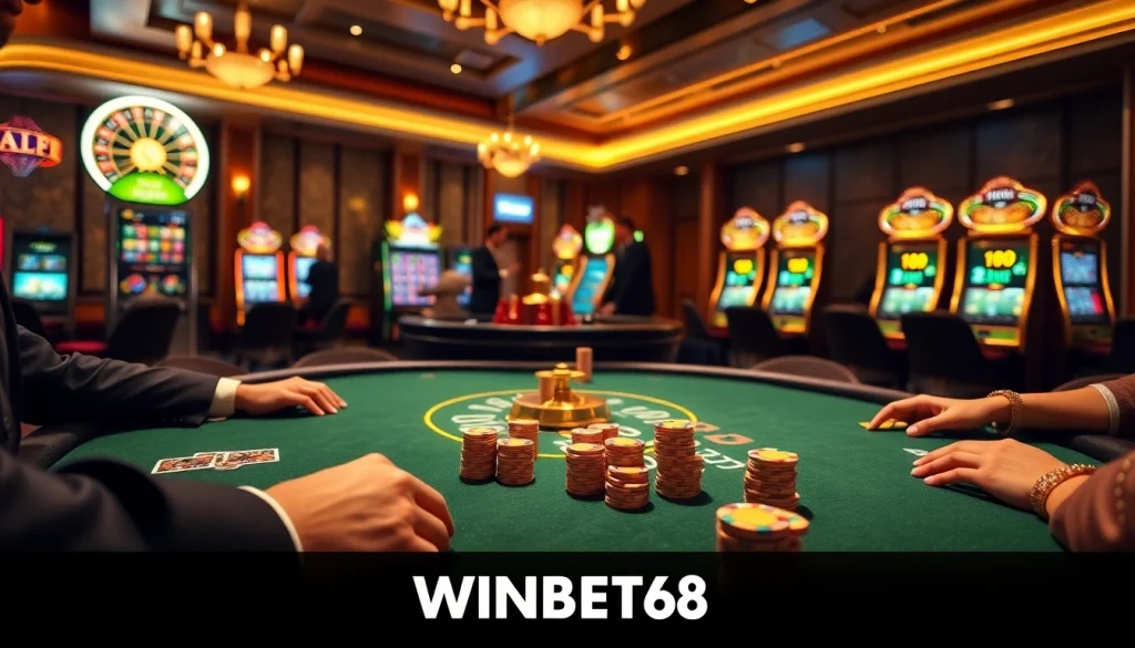 Experience luxury gaming excitement at WINBET58's poker table with vibrant chips and cards.