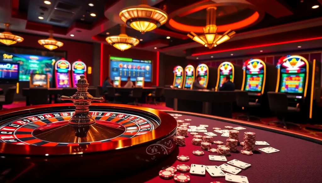 Online players enjoying the thrilling atmosphere of 9bet casino games with poker and roulette.