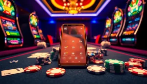 Experience S8 smartphone excitement at a luxurious casino table with colorful chips and cards.