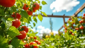 Engaging scene of diverse vegetables thriving in a vibrant garden demonstrating Gardening techniques.