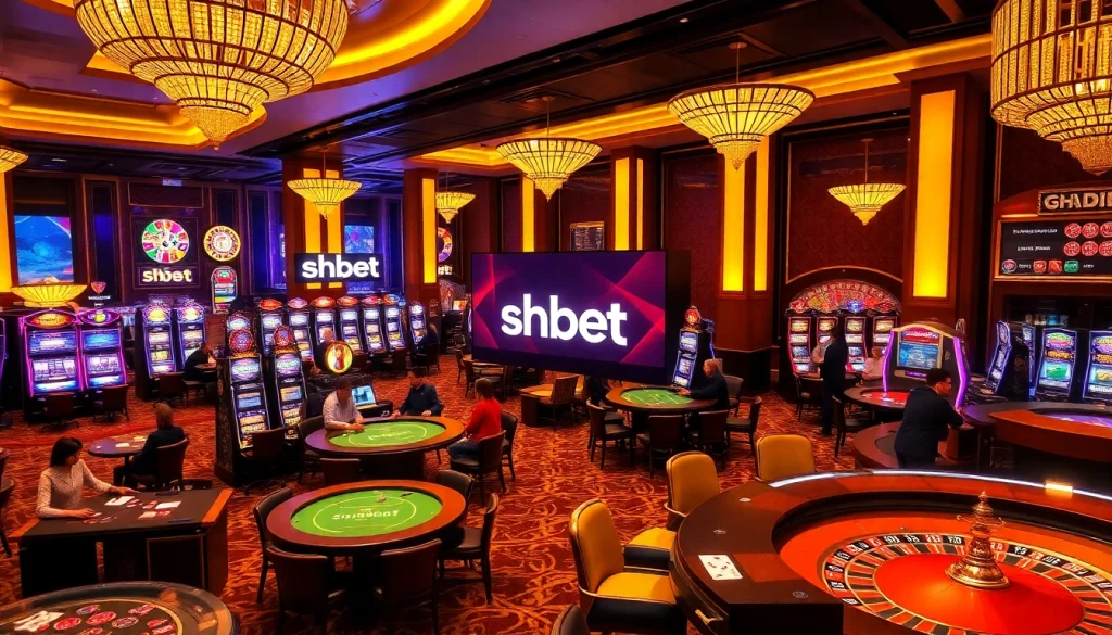 Players enjoying a thrilling experience at SHBET casino with vibrant games and excitement.