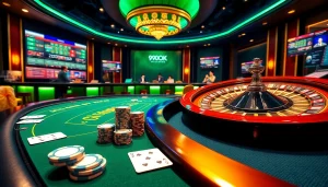 Experience the thrill of 99OK online casino with interactive gaming options and luxury decor.