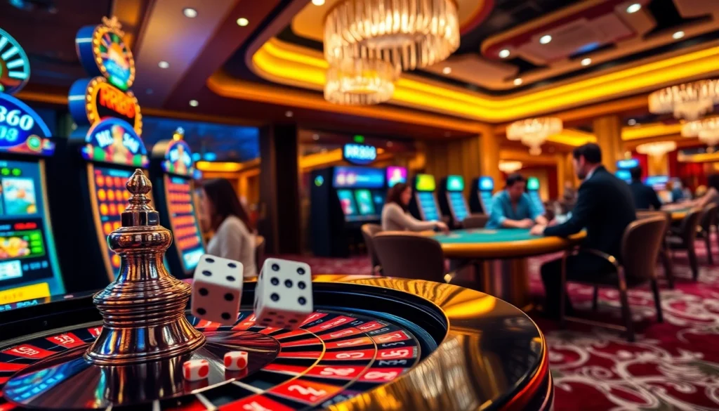 Experience thrilling gaming at https://rr88.wales/ with vibrant casino elements including dice and slot machines.