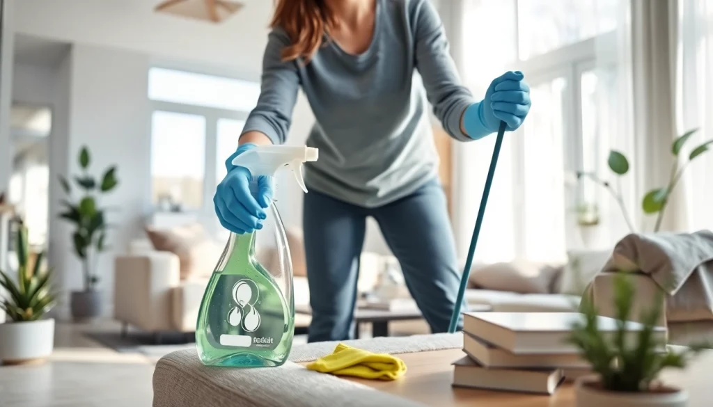 Enhance your home with a professional Cleaning service, featuring an organizer in a bright living room.