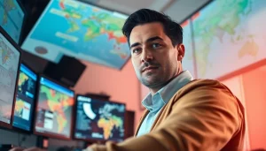 Truck Dispatch Services streamline operations, featuring a dispatcher managing freight logistics efficiently.