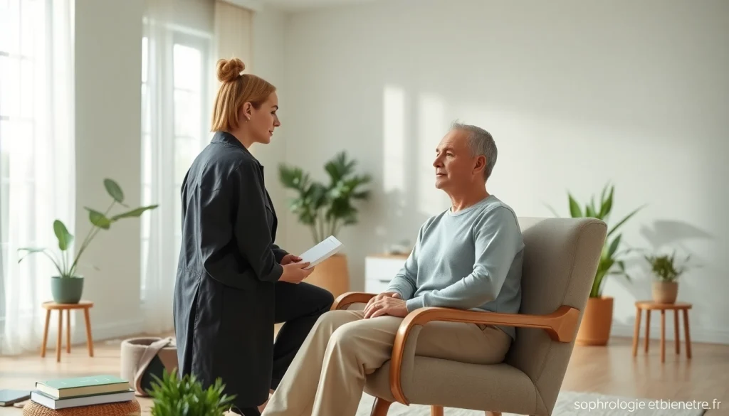 Améliorez votre bien-être avec sophrologieetbienetre.fr dans une séance de sophrologie relaxante.