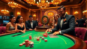 Experience thrilling gaming at sinbet.ink with a sophisticated casino atmosphere highlighting table games.