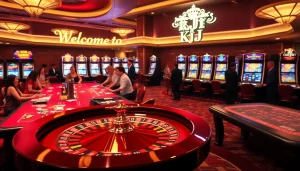 KJC casino experience showcasing vibrant tables and engaged players in a luxurious setting.