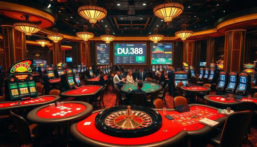 Experience the excitement of DU388 with engaging casino tables and vibrant gaming action.