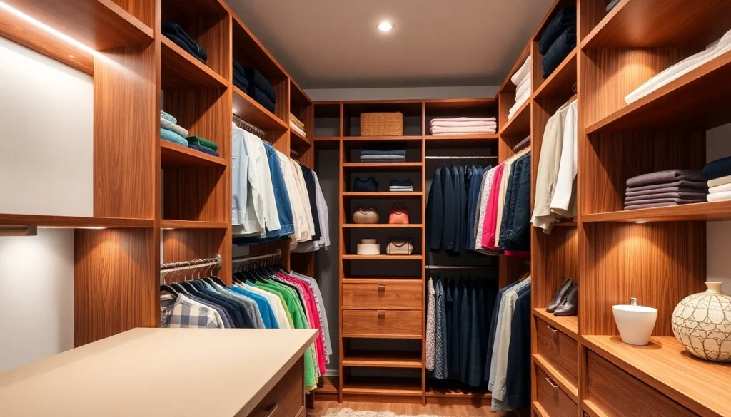 Closets showcasing innovative designs and vibrant colors that enhance organization and functionality.