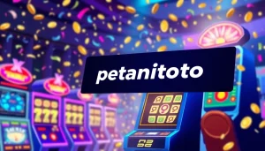 Menampilkan petanitoto sebagai platform game online dengan slot dan suasana meriah.