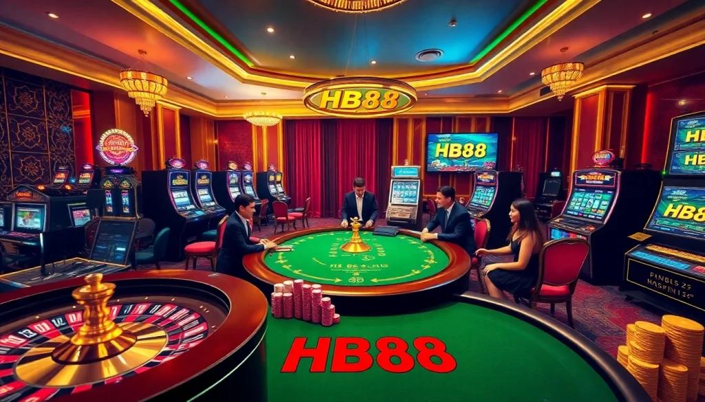 Experience the excitement of HB88 with vibrant casino games, including roulette and poker.