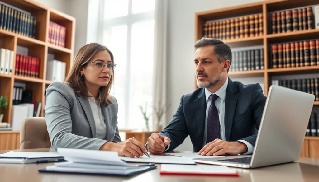 Consultation at https://www.pwdlawfirm.com showing a personal injury lawyer assisting a client.