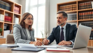 Consultation at https://www.pwdlawfirm.com showing a personal injury lawyer assisting a client.