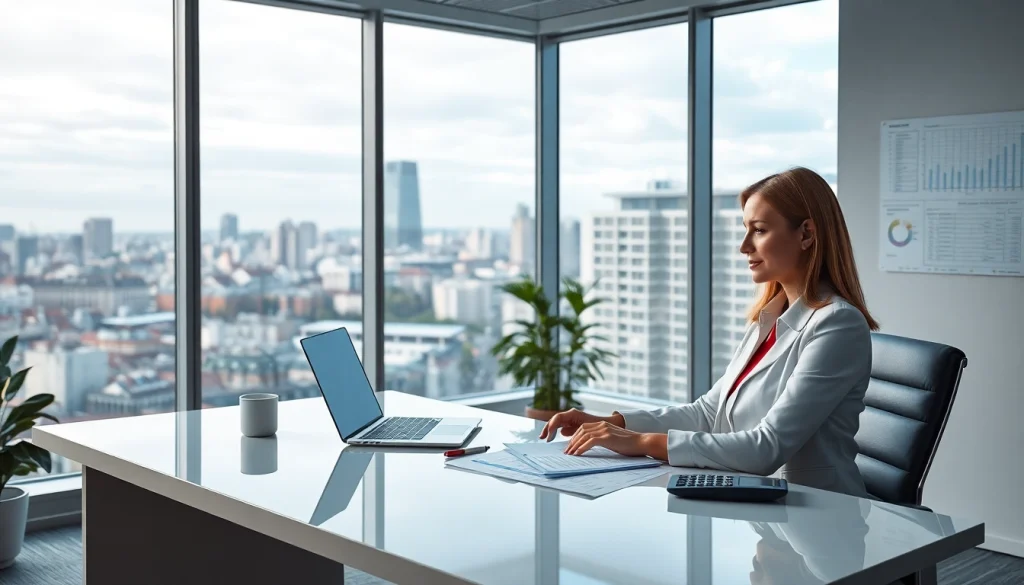 Profesjonalny księgowy Marzena Owczarzak świadczący usługi księgowe w nowoczesnym biurze.