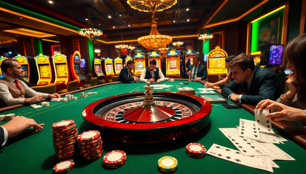 Understanding tài 3.5/4 là gì in an immersive casino environment with players engaged in betting.