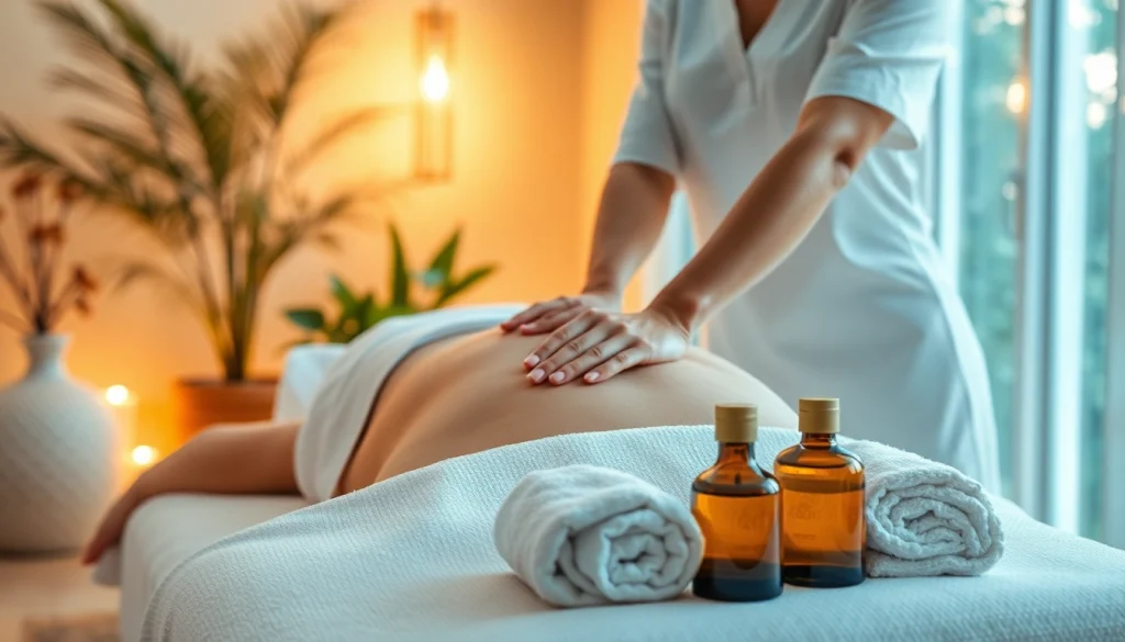 마사지 전문가가 고객에게 편안한 마사지를 제공하는 모습.