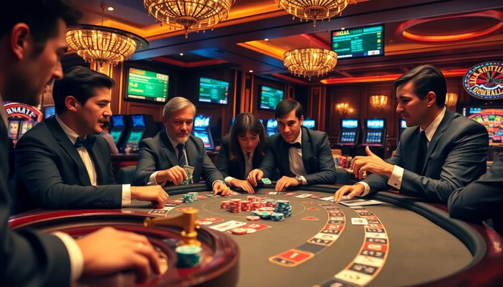 Players engage intensely at a high-stakes poker table while Bongdalu updates live sports results.