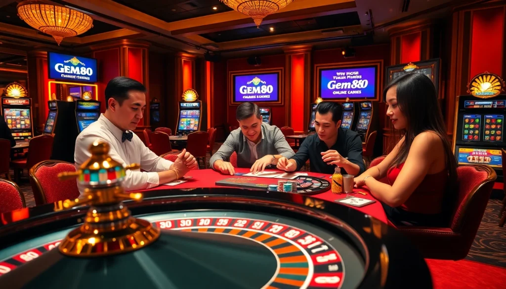 Experience the excitement of live gaming at Gem88.buzz with thrilling poker action and vibrant casino visuals.