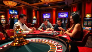 Experience the excitement of live gaming at Gem88.buzz with thrilling poker action and vibrant casino visuals.