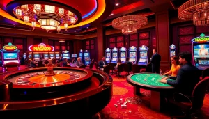 Naga99 casino scene featuring a vibrant roulette wheel and excited players.