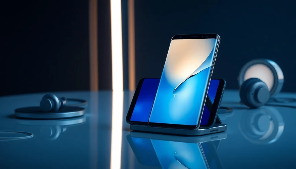 Sleek Samsung Galaxy S8 smartphone showcasing its vibrant display and modern design in a tech-inspired setting.