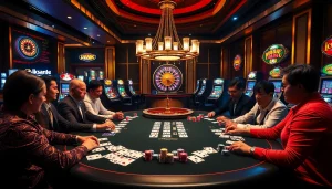 Experienced players strategizing at a high-stakes poker table, embodying the essence of lv88.team.