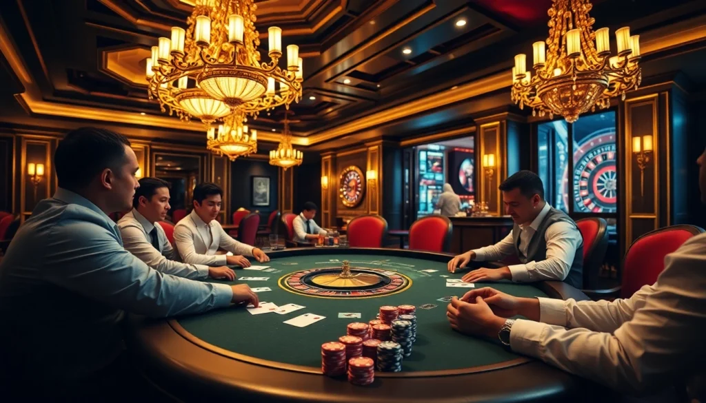 Engaging poker gameplay highlighting Hemorrhoid treatment in a luxurious casino setting.