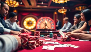 Experience the excitement of GG 88 at an elegant casino table with vibrant poker chips and cards.