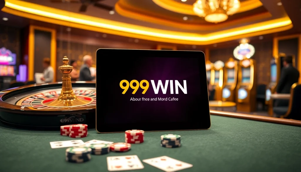 Engaging players at a luxurious casino table with 99WIN poker chips and cards in play.