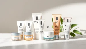 CC cream for oily skin displayed on a marble surface, emphasizing lightweight and oil-controlling properties.