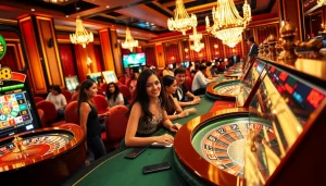 Players experiencing the excitement of the pg88 slot machine in a luxurious casino setting.