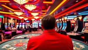 Players enjoying an exciting game at 33win casino with vibrant tables and casino elements.