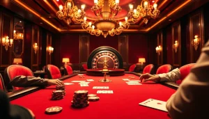 Experience the thrill of poker action at 79king, with players and luxurious casino elements.