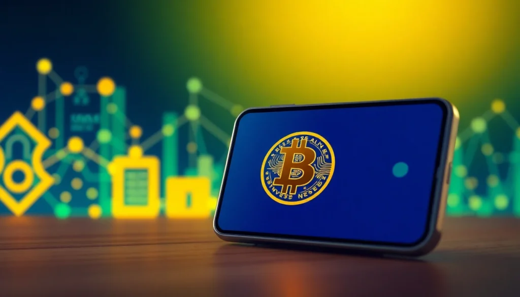 Acheter bitcoin avec une transaction numérique sur un smartphone et Bitcoin en vedette.