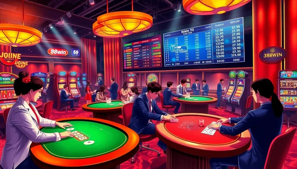 Exciting gaming experience at 98win casino with real dealers and vibrant games.