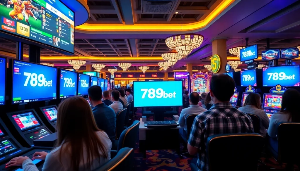 Engaging scene of diverse players enjoying games at 789bet online casino and betting platform.