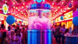Cotton candy machine showcasing absorberende werking van suikers en smaken