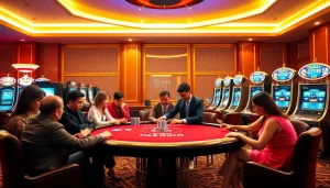 Experience the excitement of the hz88 app with vibrant casino visuals and poker gameplay.