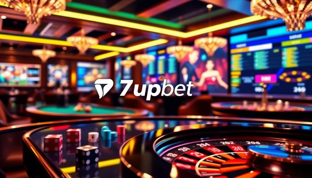 Experience the excitement of 7upbet with vibrant casino elements and engaging online betting visuals.