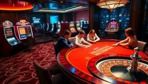 Experience the thrill of gaming at xin88 with vibrant casino tables and exciting slot machines.