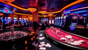 Experience the excitement at the rebahin casino, with vibrant roulette wheels and elegant players.