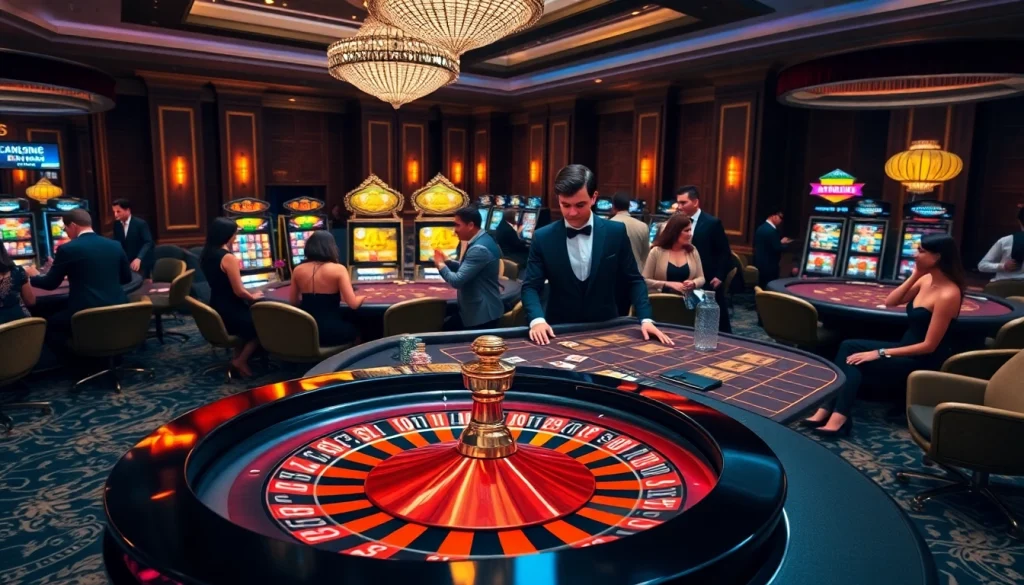 Experience thrilling gameplay at Vuabai9's luxurious casino tables and vibrant slot machines.