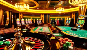 Experience high-stakes action with RIKVIP's engaging gaming setup featuring roulette and poker chips.