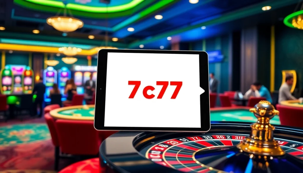 Experience premium gaming with the 7c77 app featuring vibrant casino elements.