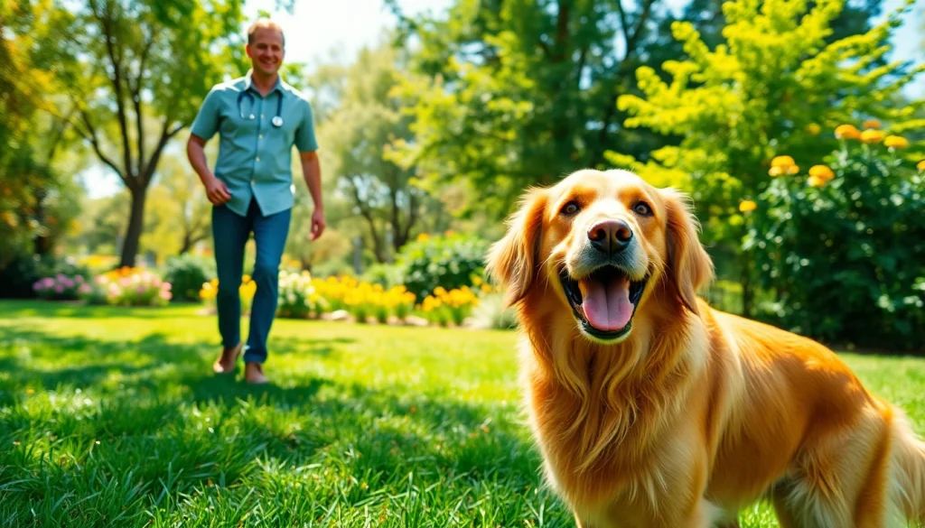 Ontdek liefdevolle hondenverzorging met een gelukkige retriever op https://hondenverzorgers.nl