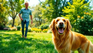 Ontdek liefdevolle hondenverzorging met een gelukkige retriever op https://hondenverzorgers.nl