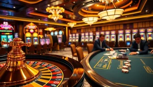 Action-packed Fun88 casino scene showcasing roulette and poker excitement.