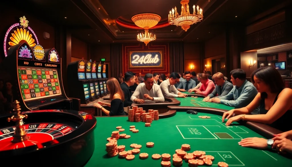 Trải nghiệm cảm giác chiến thắng tại 24kclub với các trò casino sống động và nội thất sang trọng.