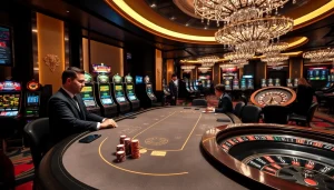 Engaging S8 gaming scene with poker tables, slot machines, and vibrant casino atmosphere.